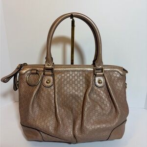 Metallic Blush Guccissima Leather Handbag